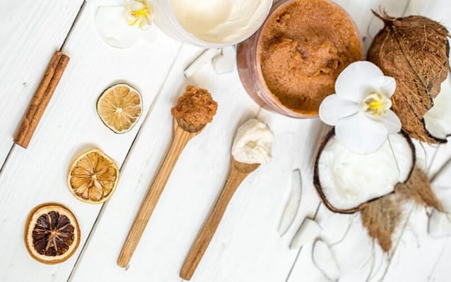 Coconut oil and brown sugar face scrub