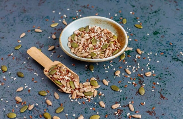 Sesame, flax, sunflower and pumpkin seeds