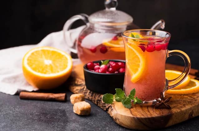 Tea with fruits