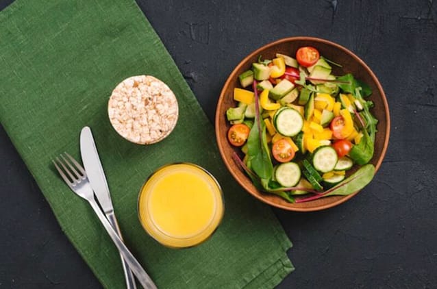 Delicious mix of red, yellow, orange and green vegetables