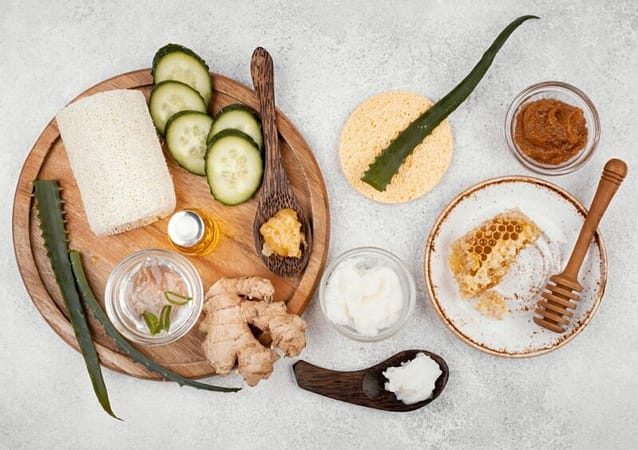 Natural skincare with cucumber and ginger
