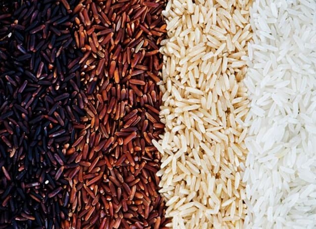 Black, Red, Brown and White Rice