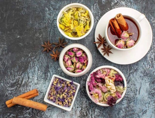 Tea with herbs and spices