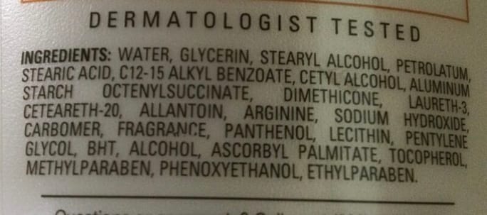 FFEB4618-9054-44D7-849E-4ABDB48AAB0D Ingredients list of a body lotion