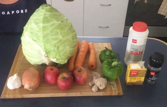 Homemade Sauerkraut Ingredients