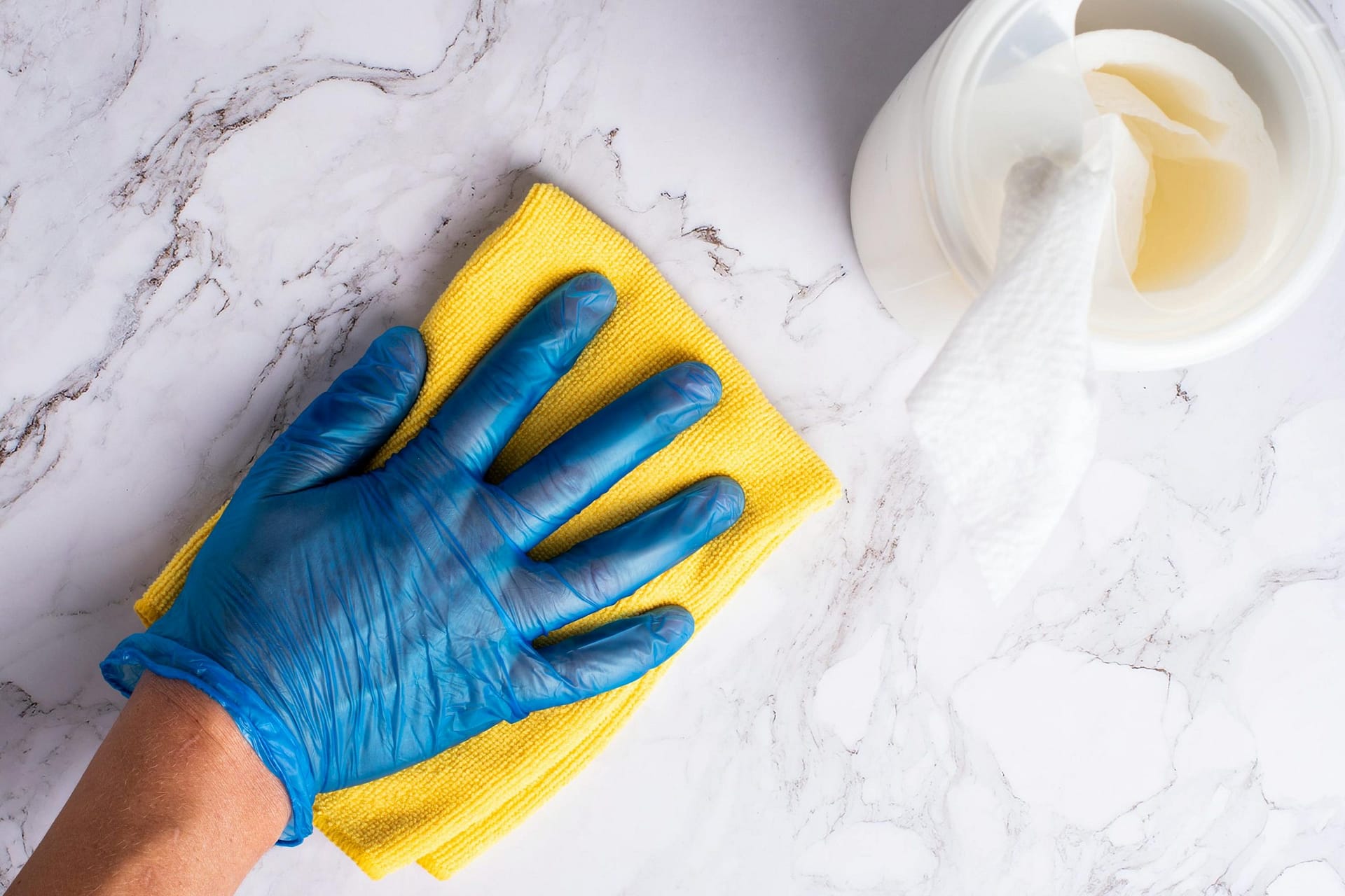 Cleaning counter top with natural cleaners