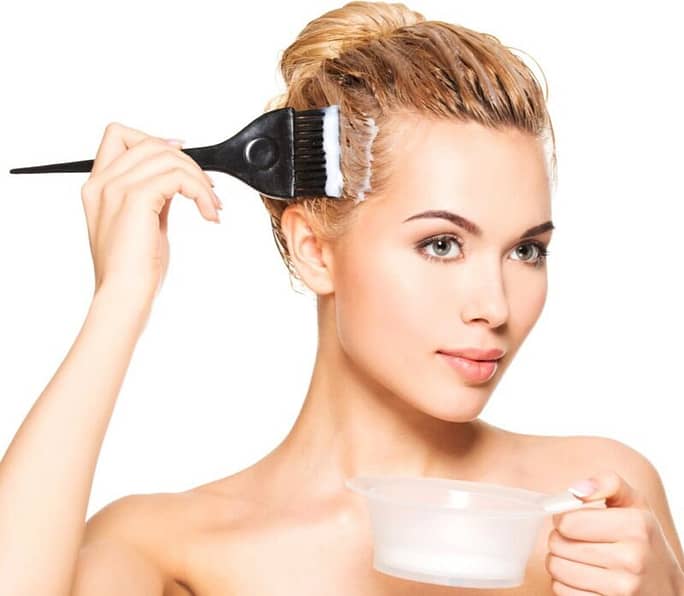 Woman with her coconut hair mask